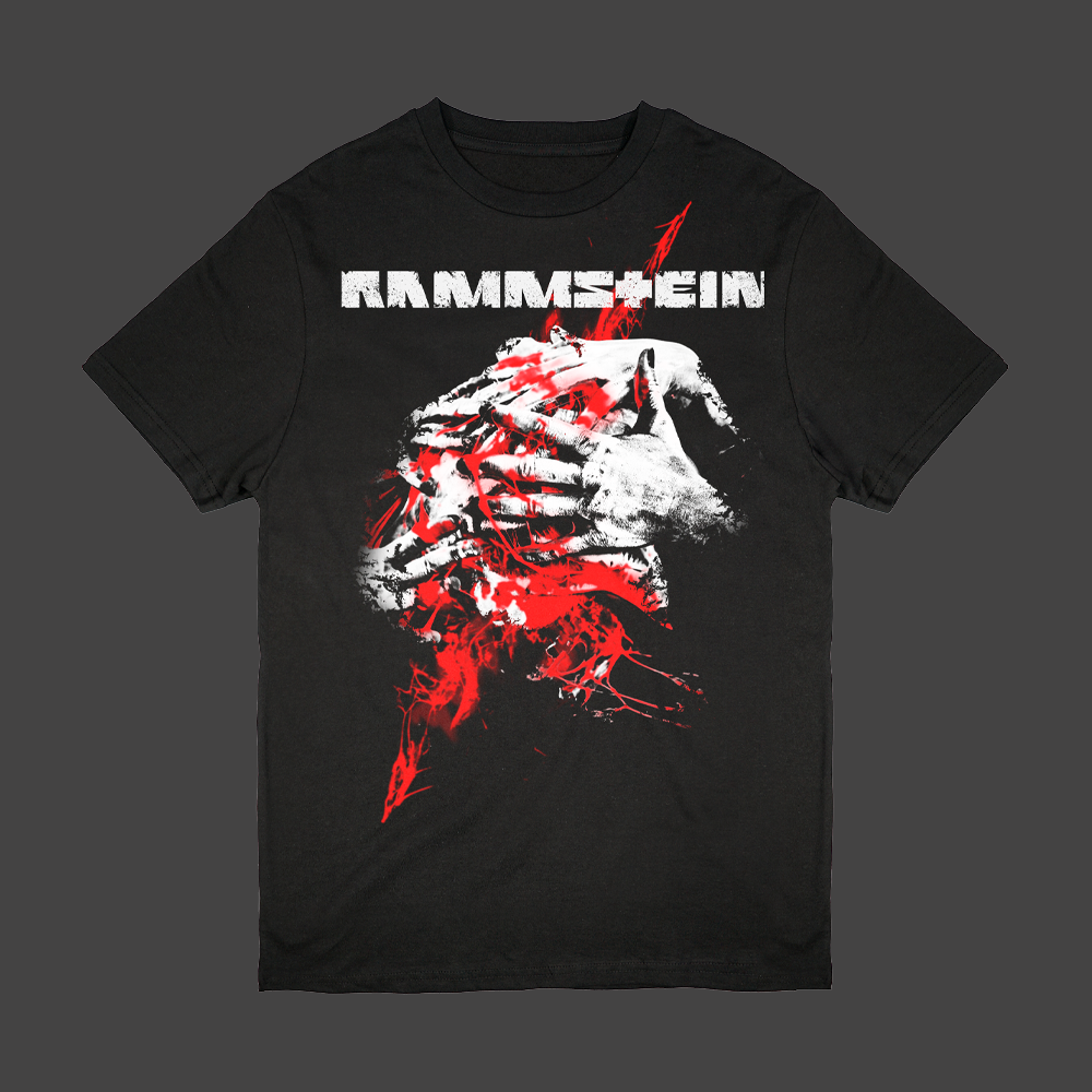 Rammstein T-shirt voor heren 'Zeig Dich', officiële merchandise van de band; zwart met rode print op de voorkant, zwart, M Rammstein T-shirt voor heren 'Zeig Dich', officiële merchandise van de band; zwart met rode print op de voorkant, zwart, M